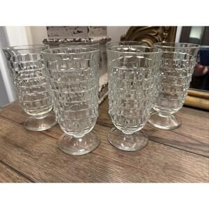 Indiana Glass Colony Whitehall Clear Footed Juice Glasses – Set of 6